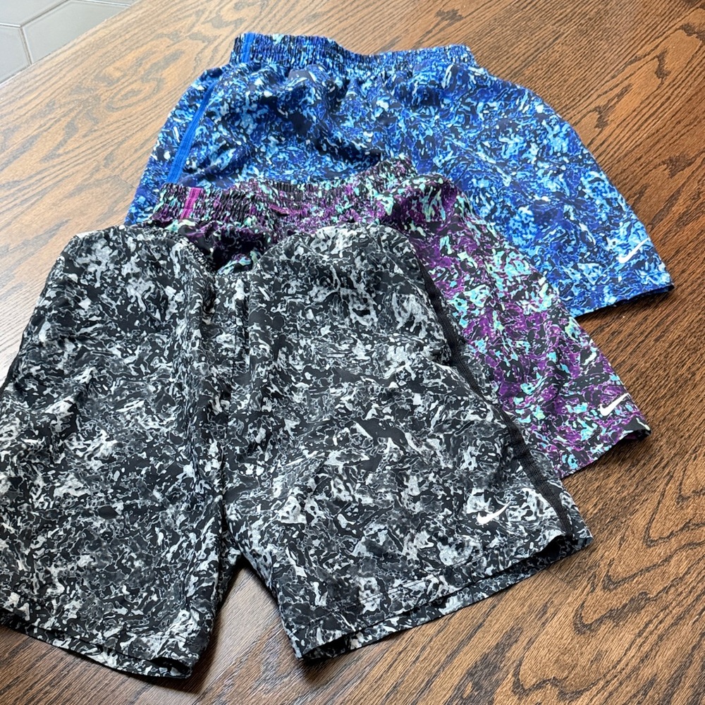 Kids Performance Shorts - Black Marble Print